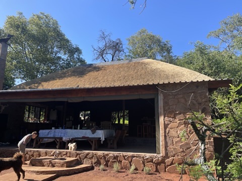 Thatched dining and entertainment lapa at the Tented Bush Camp